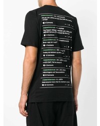 schwarzes bedrucktes T-Shirt mit einem Rundhalsausschnitt von Pam Perks And Mini