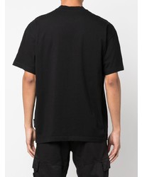 schwarzes bedrucktes T-Shirt mit einem Rundhalsausschnitt von MSGM