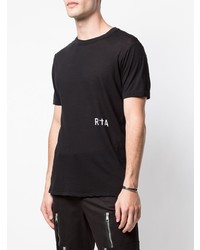 schwarzes bedrucktes T-Shirt mit einem Rundhalsausschnitt von RtA