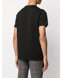 schwarzes bedrucktes T-Shirt mit einem Rundhalsausschnitt von Just Cavalli