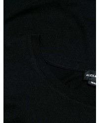 schwarzes bedrucktes T-Shirt mit einem Rundhalsausschnitt von Alexander McQueen