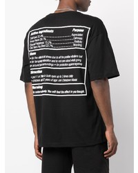 schwarzes bedrucktes T-Shirt mit einem Rundhalsausschnitt von MA®KET