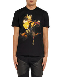 schwarzes bedrucktes T-Shirt mit einem Rundhalsausschnitt von Givenchy