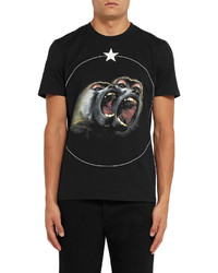 schwarzes bedrucktes T-Shirt mit einem Rundhalsausschnitt von Givenchy