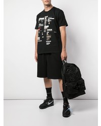 schwarzes bedrucktes T-Shirt mit einem Rundhalsausschnitt von Supreme