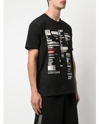 schwarzes bedrucktes T-Shirt mit einem Rundhalsausschnitt von Supreme