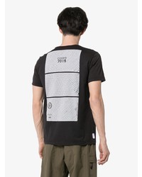 schwarzes bedrucktes T-Shirt mit einem Rundhalsausschnitt von Stone Island Shadow Project