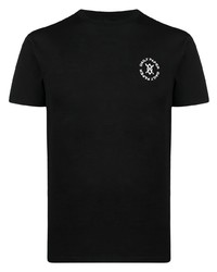 schwarzes bedrucktes T-Shirt mit einem Rundhalsausschnitt von Daily Paper