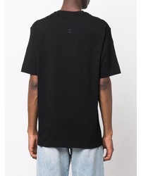 schwarzes bedrucktes T-Shirt mit einem Rundhalsausschnitt von Kenzo