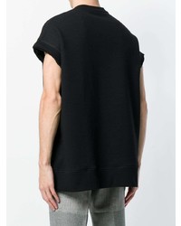 schwarzes bedrucktes T-Shirt mit einem Rundhalsausschnitt von Alexander McQueen