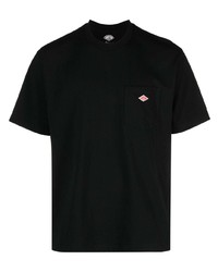 schwarzes bedrucktes T-Shirt mit einem Rundhalsausschnitt von Danton