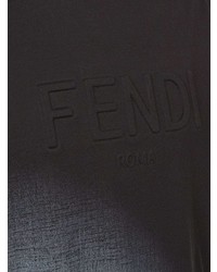 schwarzes bedrucktes T-Shirt mit einem Rundhalsausschnitt von Fendi