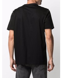 schwarzes bedrucktes T-Shirt mit einem Rundhalsausschnitt von Diesel