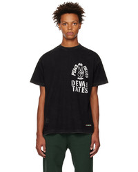 schwarzes bedrucktes T-Shirt mit einem Rundhalsausschnitt von DEVÁ STATES