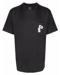 schwarzes bedrucktes T-Shirt mit einem Rundhalsausschnitt von Dickies Construct