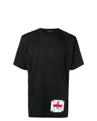 schwarzes bedrucktes T-Shirt mit einem Rundhalsausschnitt von Diesel Black Gold