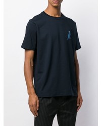 schwarzes bedrucktes T-Shirt mit einem Rundhalsausschnitt von Ps By Paul Smith