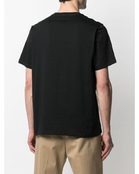 schwarzes bedrucktes T-Shirt mit einem Rundhalsausschnitt von Paul Smith