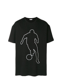 schwarzes bedrucktes T-Shirt mit einem Rundhalsausschnitt von Dirk Bikkembergs