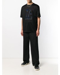 schwarzes bedrucktes T-Shirt mit einem Rundhalsausschnitt von Lanvin