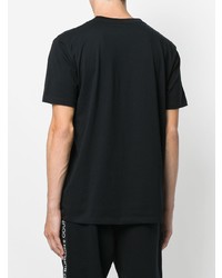 schwarzes bedrucktes T-Shirt mit einem Rundhalsausschnitt von Marcelo Burlon County of Milan