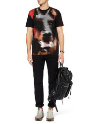 schwarzes bedrucktes T-Shirt mit einem Rundhalsausschnitt von Givenchy