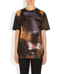 schwarzes bedrucktes T-Shirt mit einem Rundhalsausschnitt von Givenchy