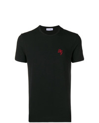 schwarzes bedrucktes T-Shirt mit einem Rundhalsausschnitt von Dolce & Gabbana Underwear