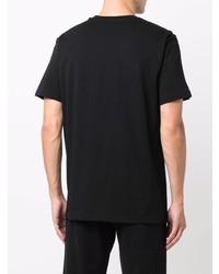 schwarzes bedrucktes T-Shirt mit einem Rundhalsausschnitt von Moschino