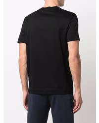 schwarzes bedrucktes T-Shirt mit einem Rundhalsausschnitt von Emporio Armani