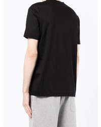 schwarzes bedrucktes T-Shirt mit einem Rundhalsausschnitt von Emporio Armani