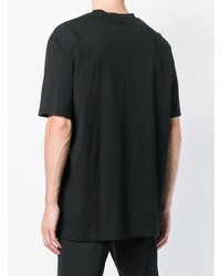 schwarzes bedrucktes T-Shirt mit einem Rundhalsausschnitt von Just Cavalli