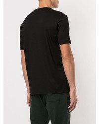 schwarzes bedrucktes T-Shirt mit einem Rundhalsausschnitt von Emporio Armani