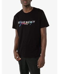 schwarzes bedrucktes T-Shirt mit einem Rundhalsausschnitt von Givenchy