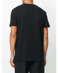 schwarzes bedrucktes T-Shirt mit einem Rundhalsausschnitt von Alexander McQueen