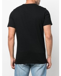 schwarzes bedrucktes T-Shirt mit einem Rundhalsausschnitt von Barbour