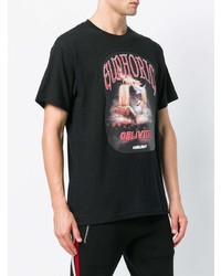 schwarzes bedrucktes T-Shirt mit einem Rundhalsausschnitt von Ambush