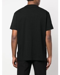 schwarzes bedrucktes T-Shirt mit einem Rundhalsausschnitt von Marcelo Burlon County of Milan