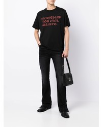 schwarzes bedrucktes T-Shirt mit einem Rundhalsausschnitt von Amiri