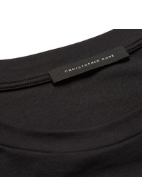 schwarzes bedrucktes T-Shirt mit einem Rundhalsausschnitt von Christopher Kane