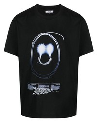 schwarzes bedrucktes T-Shirt mit einem Rundhalsausschnitt von Eytys