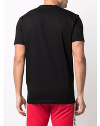 schwarzes bedrucktes T-Shirt mit einem Rundhalsausschnitt von DSQUARED2