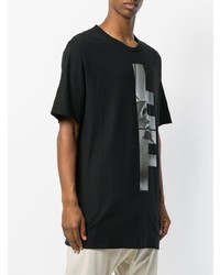 schwarzes bedrucktes T-Shirt mit einem Rundhalsausschnitt von Lost & Found Rooms
