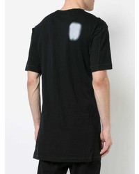 schwarzes bedrucktes T-Shirt mit einem Rundhalsausschnitt von 11 By Boris Bidjan Saberi
