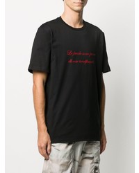 schwarzes bedrucktes T-Shirt mit einem Rundhalsausschnitt von MSGM