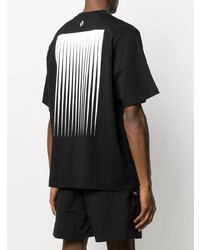 schwarzes bedrucktes T-Shirt mit einem Rundhalsausschnitt von Marcelo Burlon County of Milan