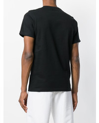 schwarzes bedrucktes T-Shirt mit einem Rundhalsausschnitt von Andrea Crews