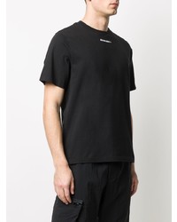 schwarzes bedrucktes T-Shirt mit einem Rundhalsausschnitt von Golden Goose