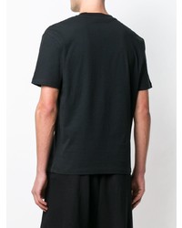 schwarzes bedrucktes T-Shirt mit einem Rundhalsausschnitt von McQ Alexander McQueen