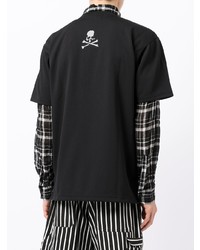 schwarzes bedrucktes T-Shirt mit einem Rundhalsausschnitt von Mastermind World